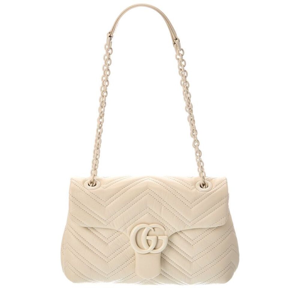 Gucci Gg Marmont Small Leather Shoulder Bag, Beige